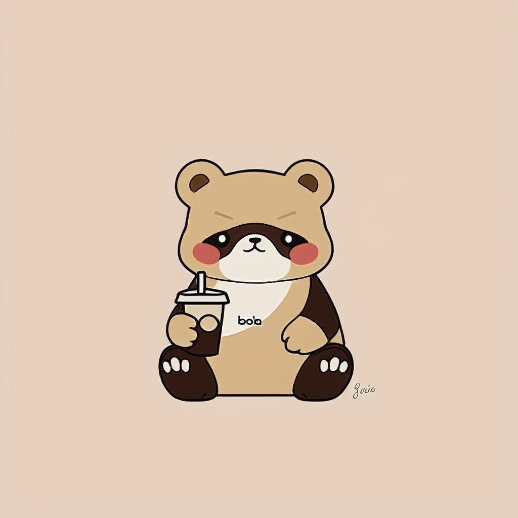 Make him cute and drinking boba