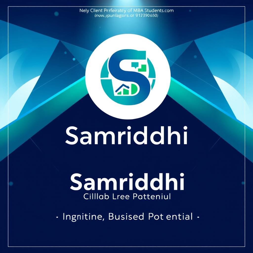 A professional poster design for the club named 'Samriddhi', created by a group of MBA students