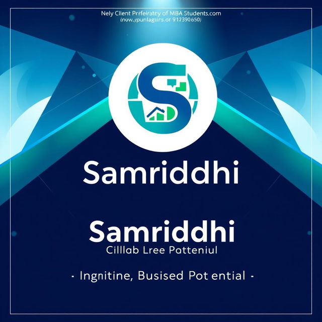 A professional poster design for the club named 'Samriddhi', created by a group of MBA students