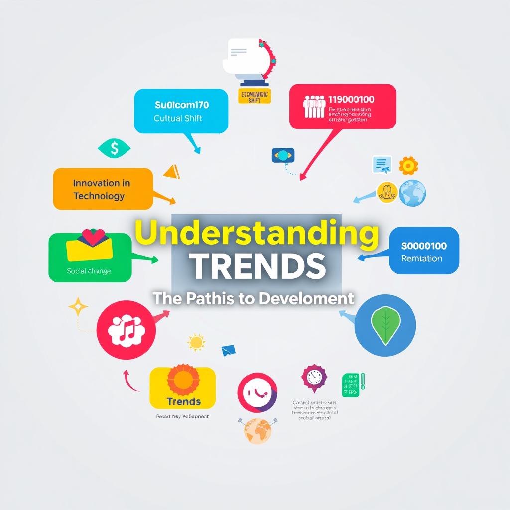 A visually striking poster showcasing the various characteristics of trends and their significance to national development