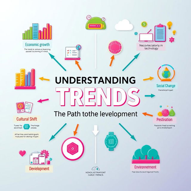 A visually striking poster showcasing the various characteristics of trends and their significance to national development