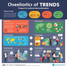 A visually engaging poster highlighting the characteristics of trends and their significance to national development