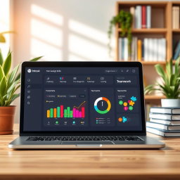 A modern and interactive tool interface displayed on a laptop screen, showcasing a user-friendly dashboard designed for students