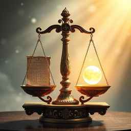An elegant representation of a scale symbolizing divine wisdom and testing