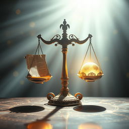 An elegant representation of a scale symbolizing divine wisdom and testing