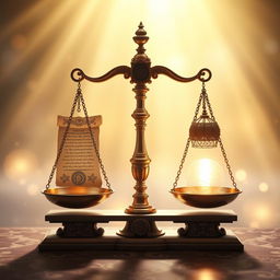 An elegant representation of a scale symbolizing divine wisdom and testing