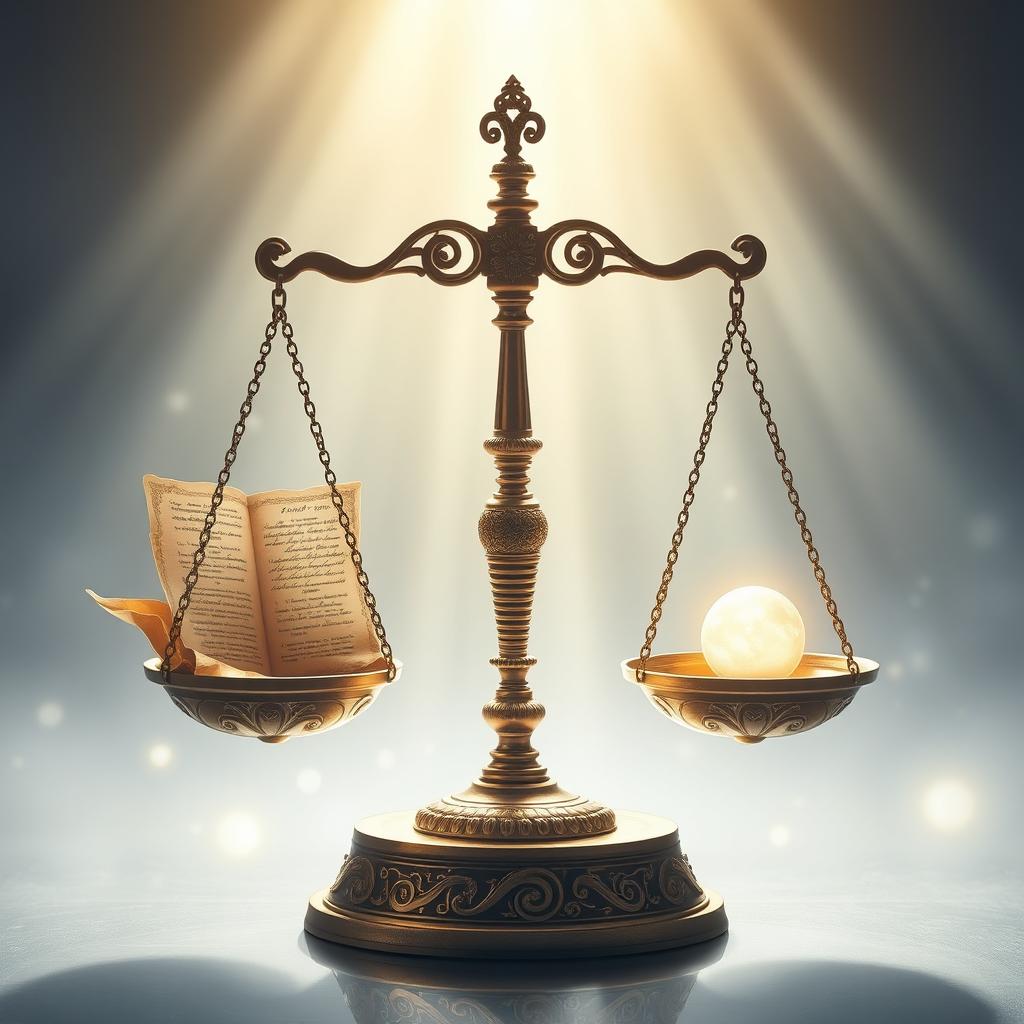 An elegant representation of a scale symbolizing divine wisdom and testing