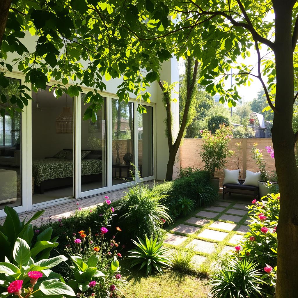 A cozy, modern flat with a beautiful garden