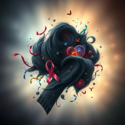 A creative depiction of cancer, represented as an abstract concept