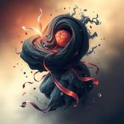 A creative depiction of cancer, represented as an abstract concept