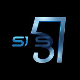 Design a creative logo that combines the letters 'S' and 'J' with the shape and style of the number '51'