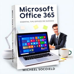 A dynamic and visually engaging book cover design for 'Microsoft Office 365 by Michael Scofield, Essential Tips for Office 365 Success'