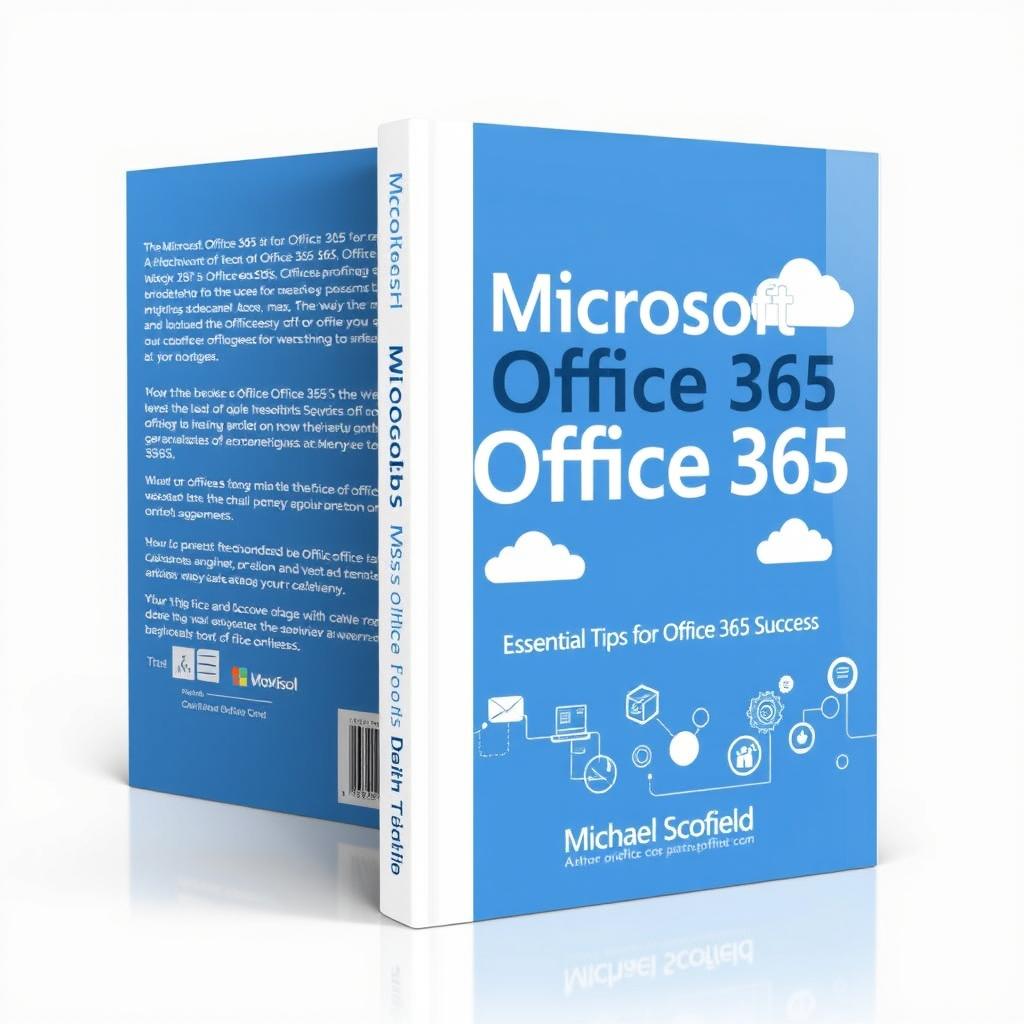 A clean and engaging book cover design for 'Microsoft Office 365: Essential Tips for Office 365 Success' by Michael Scofield