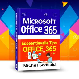 A modern and sleek book cover design for 'Microsoft Office 365 by Michael Scofield', featuring a digital theme with vibrant colors
