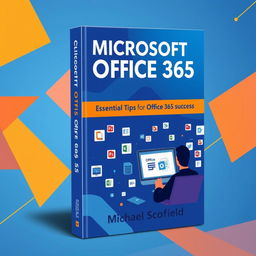 A modern and sleek book cover design for 'Microsoft Office 365 by Michael Scofield', featuring a digital theme with vibrant colors