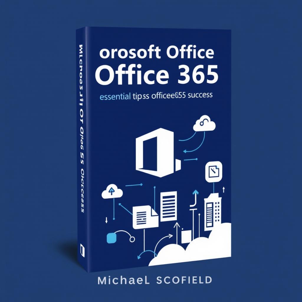 A dynamic and professional book cover for 'Microsoft Office 365: Essential Tips for Office 365 Success' by Michael Scofield