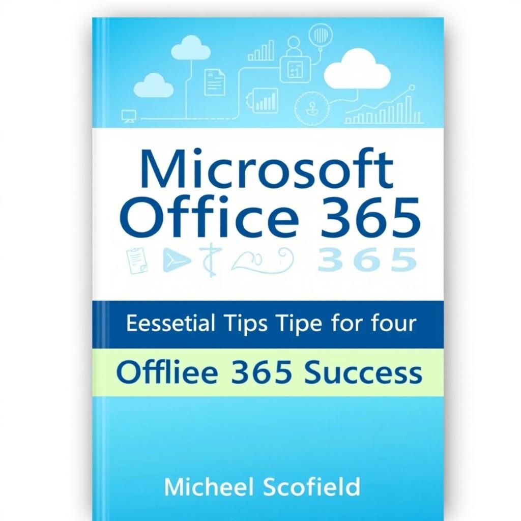 A clean and modern book cover design for 'Microsoft Office 365: Essential Tips for Office 365 Success' by Michael Scofield