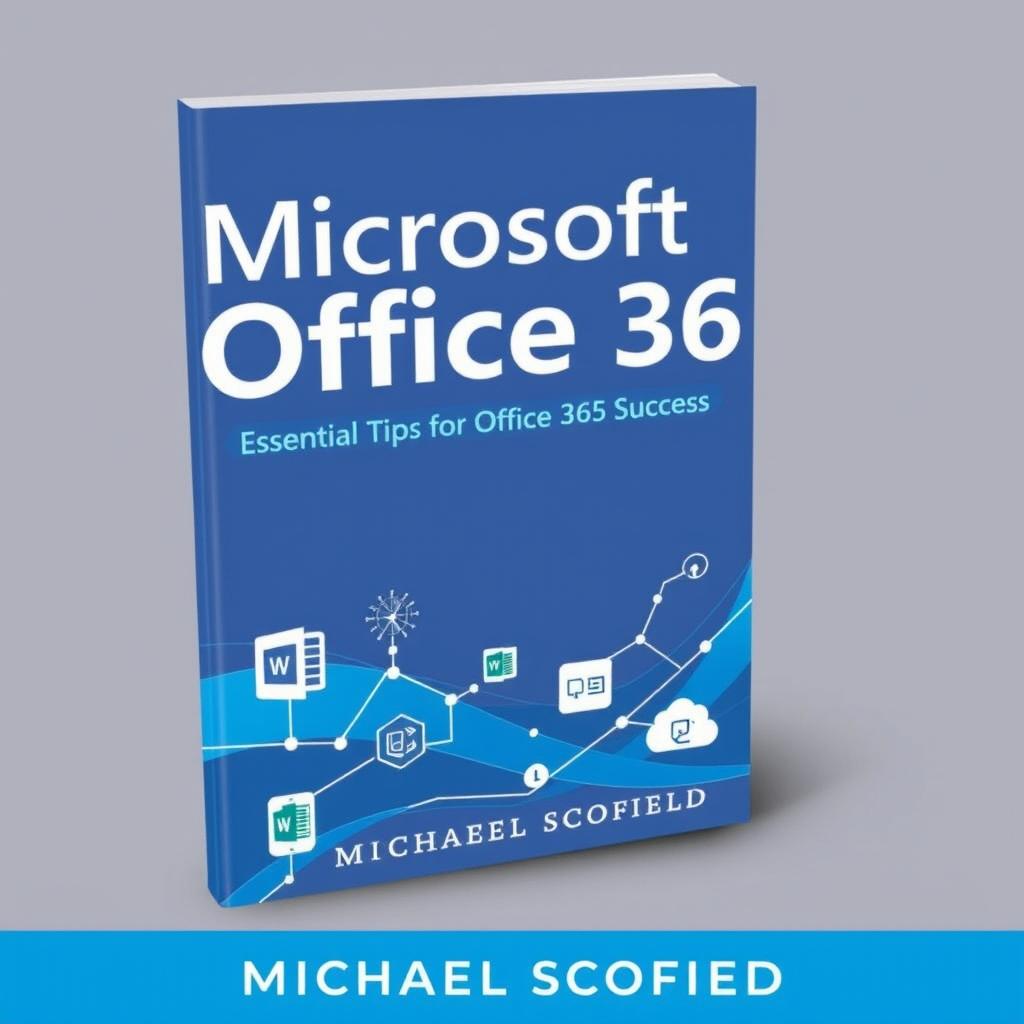 A modern and professional book cover for 'Microsoft Office 365: Essential Tips for Office 365 Success' by Michael Scofield