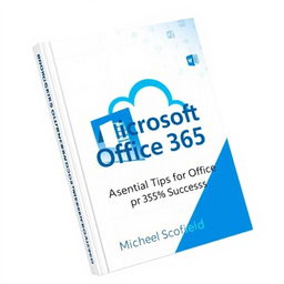 A modern and engaging book cover design for 'Microsoft Office 365: Essential Tips for Office 365 Success' by Michael Scofield