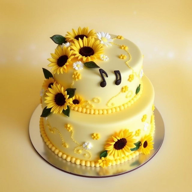 A beautifully designed bento cake inspired by the song 'Dilaw' by Maki