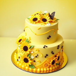 A beautifully designed bento cake inspired by the song 'Dilaw' by Maki