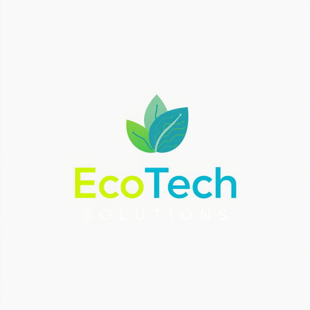 A contemporary and minimalist logo design featuring the name 'EcoTech Solutions'