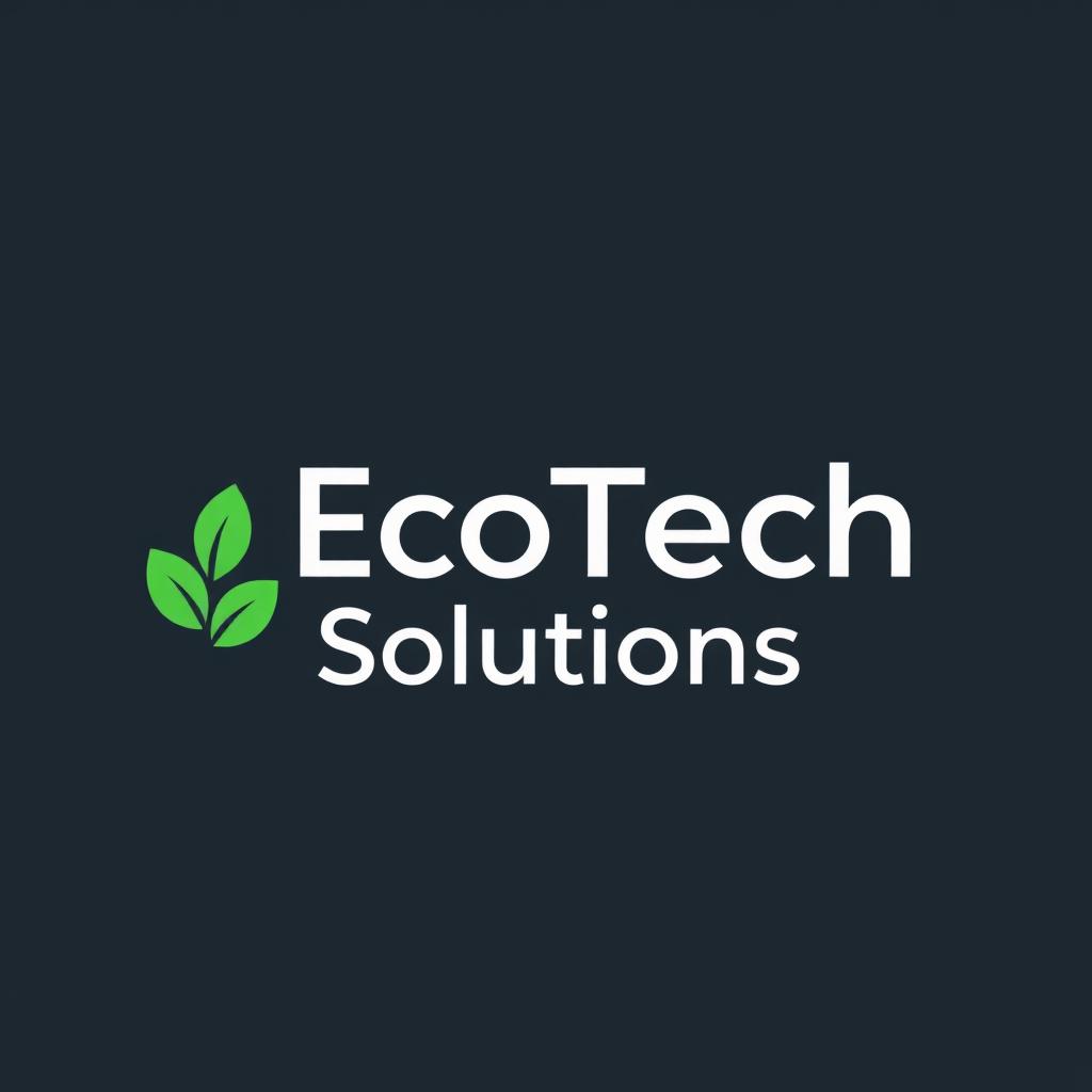 A contemporary and minimalist logo design featuring the name 'EcoTech Solutions'