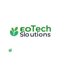 A contemporary and minimalist logo design featuring the name 'EcoTech Solutions'