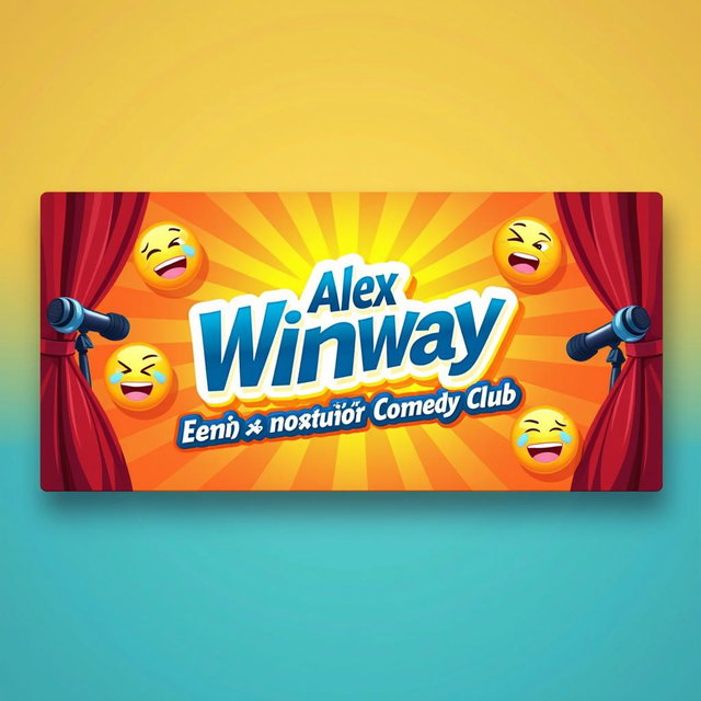 A bright and modern YouTube channel cover dedicated to memes and funny moments from Comedy Club