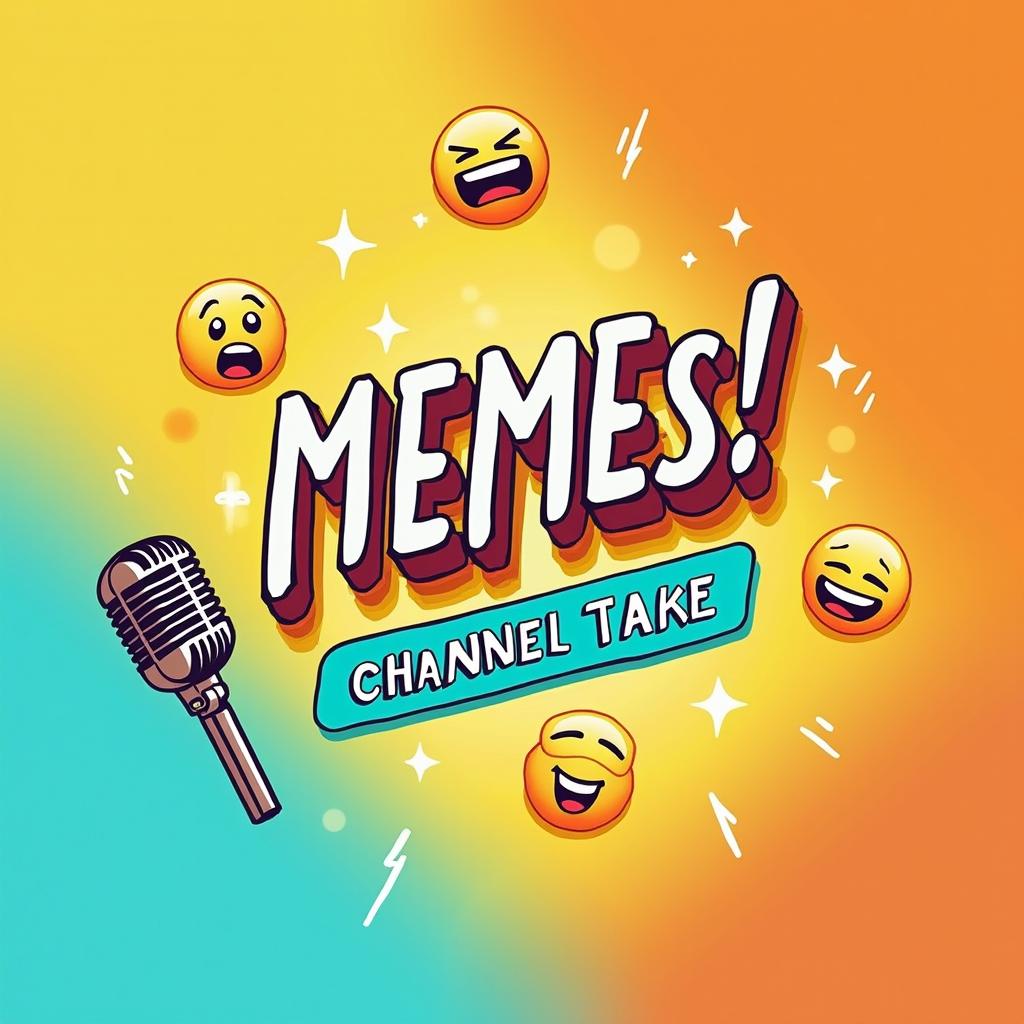 A bright and modern YouTube channel cover dedicated to memes and funny moments