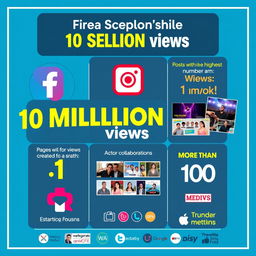 A visually striking infographic summarizing key social media achievements