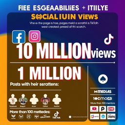 A visually striking infographic summarizing key social media achievements