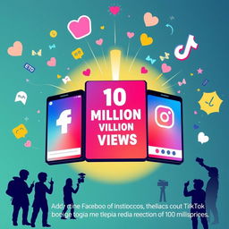 A dynamic visual representation of social media success, showcasing the vibrant platforms of Facebook, Instagram, and TikTok