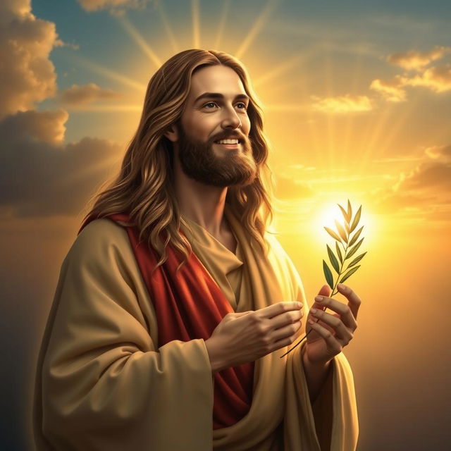 A serene and powerful depiction of Jesus Christ, radiating kindness and compassion