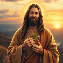 A serene and powerful depiction of Jesus Christ, radiating kindness and compassion