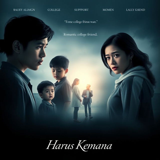A dramatic movie poster for a film titled 'Harus Kemana'
