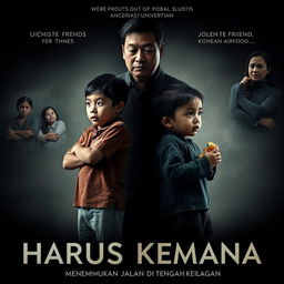 A dramatic movie poster for a film titled 'Harus Kemana'