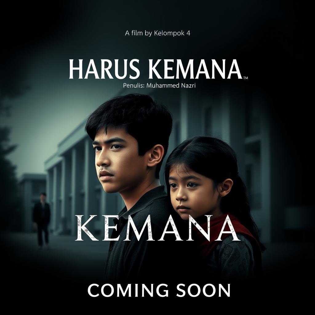 A dramatic movie poster for a film titled ‘Harus Kemana’ about family loss due to divorce