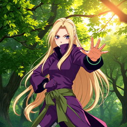 A stunning depiction of Tsunade, a strong and beautiful female ninja from a popular anime series