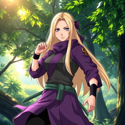 A stunning depiction of Tsunade, a strong and beautiful female ninja from a popular anime series