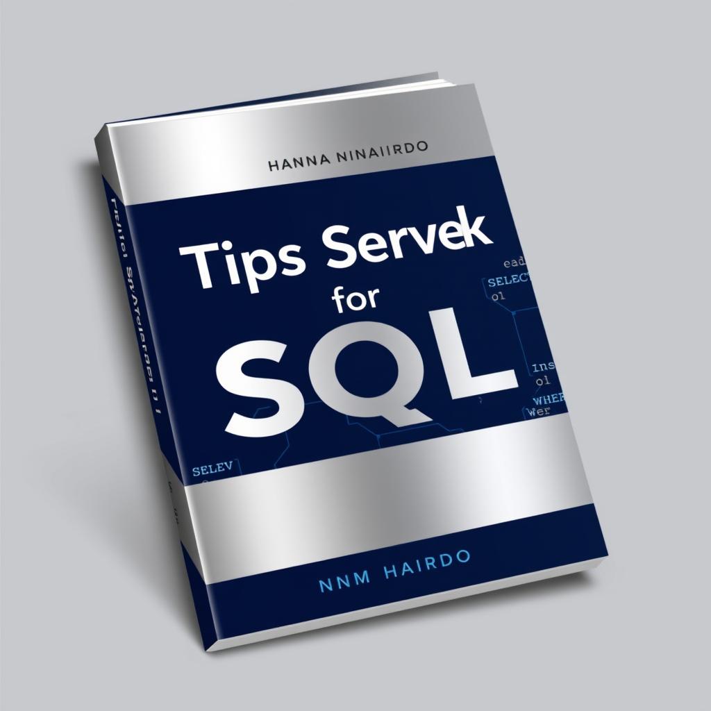 An impressive, professionally designed book cover for 'Tips and Tricks for SQL Server' by Hanna Hairdo