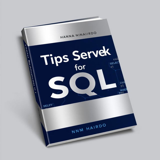 An impressive, professionally designed book cover for 'Tips and Tricks for SQL Server' by Hanna Hairdo