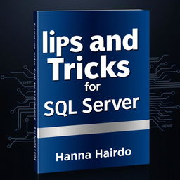 An impressive, professionally designed book cover for 'Tips and Tricks for SQL Server' by Hanna Hairdo