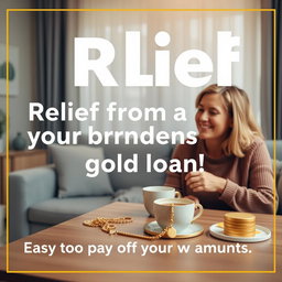 A visually appealing advertisement or promotional banner for a financial service offering easy gold loans