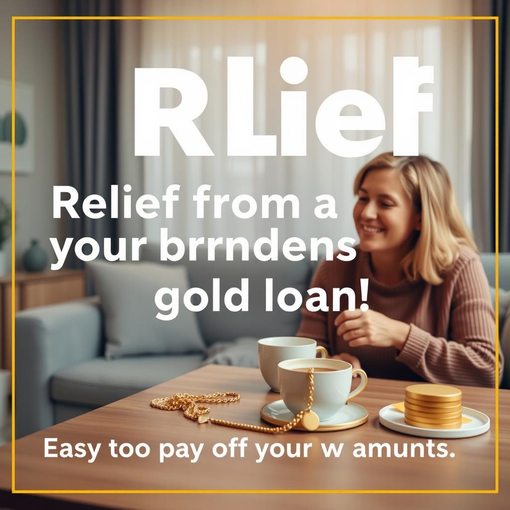 A visually appealing advertisement or promotional banner for a financial service offering easy gold loans