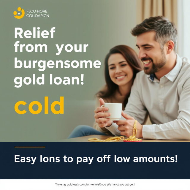A visually appealing advertisement or promotional banner for a financial service offering easy gold loans