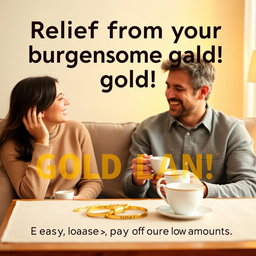 A visually appealing advertisement or promotional banner for a financial service offering easy gold loans