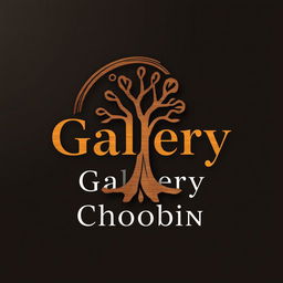 A logo design for 'Gallery Choobin', emphasizing craftsmanship and natural aesthetics