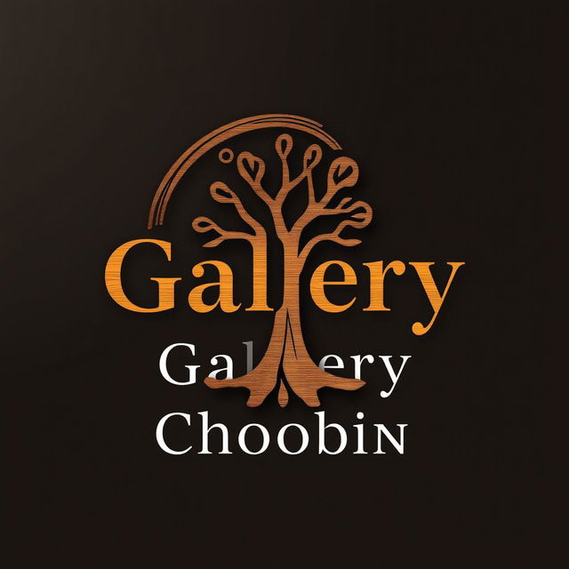 A logo design for 'Gallery Choobin', emphasizing craftsmanship and natural aesthetics
