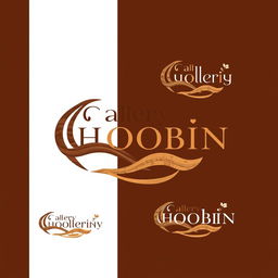 A logo design for 'Gallery Choobin', emphasizing craftsmanship and natural aesthetics